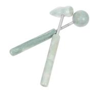 BETOOKY 2pcs Portable Jade Massage Hammer Tools for Deep Muscle Relaxation, Lightweight Aluminum Alloy Body Massager to Promote Blood Flow, Simple Colour Matching for Home Use