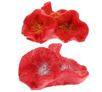 BETOOKY 2pcs Red Resin Simulated Coral Ornament Aquarium Decor for Fish Tank and Shrimp Hideout, Mini Floating Aquarium Plants Decoration Set