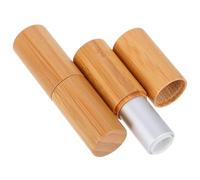 BETOOKY 2pcs Refillable Bamboo Lip Balm Containers with 5g Capacity, Portable and Stylish Lip Gloss Tubes on The Go Use and DIY Lipstick Mixing, Natural Makeup Essential