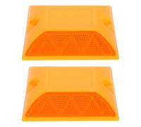 BETOOKY 2pcs Reflective Road Marker Roadway Marker Orange Aluminum Plastic High Visibility Pavement Safety for Roadway Identification and Outdoor Sports Fields
