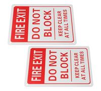 BETOOKY 2pcs Safety Exit Plate Fire Safety Notice Aluminum Alloy Sign Board with Firm Construction and Deterring Obstructions for Entrances and Doors in Shopping Malls and Schools