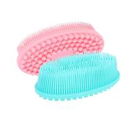 BETOOKY 2pcs Sensory Training Tool Silicone Bath Cleaning Brush Dual-Sided Design Ergonomic Soft Silicone Gentle Tactile Stimulation Effective Cleansing Bath Time
