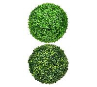 BETOOKY 2pcs Simulation Grass Ball Hanging Decor Plastic Green Artificial Plant Ball for Wedding Outdoor Use