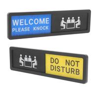 BETOOKY 2pcs Sliding Do Not Disturb Door Signs for Office Meeting Room Privacy Indicator Please Knock and Meeting in Progress Status, Office Door Slider Signs for Conference and Workplace