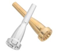 BETOOKY 2pcs Trumpet Mouthpiece Set 3C Metal Brass and Silver Musical Instrument Accessories Replacement for Beginners Practice and Celebrations