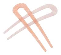 BETOOKY 2pcs U-shaped Acetate Hair Pins for Bun Styling Creative Practical Hair Accessories in Khaki Pink and Watermelon Red Suitable for Wedding and Daily