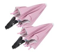 BETOOKY 2pcs Universal Phone Umbrella Clip with Anti Glare and Rain Protection, Pink Metal and Cloth Car Mount Shade Holder with Flexible Handle and Clip Base for Driving and Beach Use