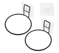 BETOOKY 2Pcs Wall-Mounted Pet Food Bowl Hanging Rack with Nail-Free Adhesive Strips, Fixed Bracket for Household Raised Feeding Bowls, Suitable for Dogs and Cats