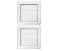 BETOOKY 2pcs Weatherproof Plastic Air Vent Cover for Dryer Exhaust with Detachable Square Louvered Grille, Effective Airflow and Outdoor Wall Vent Cap Suitable for Rv and House