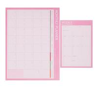 BETOOKY 2pcs Weekly and Monthly Planner Notepad in Pink Paper, Portable and Easy to Write, for Boss and Staff Time Management