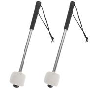 BETOOKY 2pcs Wool Felt Mallets Sticks Drum Mallets with Stainless Steel Handle Lightweight Well-polished for Playing Bass Drum and Percussion Instruments