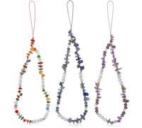 BETOOKY 3 Pcs Phone Charm String Phone Beads Strap for Grandmother and Mother Fashionable Color-matching Nylon String Stones Artificial Pearls Wrist Straps for Everyday Life