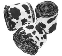 BETOOKY 3 Rolls Cow Print Ribbon for Craft Making and Bow Making Polyester and Iron Material and Birthday Parties Decorative Wrapping Ribbon Roll