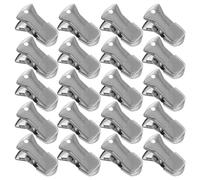 BETOOKY 30pcs Mini Metal Clips for Office and DIY Craft Use, Small Non-Slip Silver Iron Badge Holders Refined Look, Portable and Resists Bending, for Paper Craft Materials and Id Holder