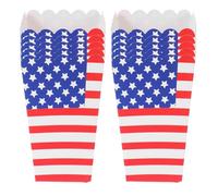 BETOOKY 36 Pcs Popcorn Bags with Patriotic American Flag Design, Foldable Paper Popcorn Boxes for Independence Day Party Favour, Easy to Carry Party Treat Boxes for Large-scale Events