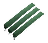 BETOOKY 3pcs Canvas Flood Sand Bags with Elastic Band Pre-filled Sand Flood Barrier Tubes Sturdy Green Sandbags for Basement