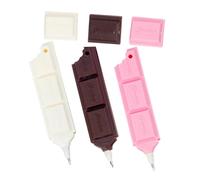 BETOOKY 3pcs Cartoon Chocolate Shaped Ballpoint Pen Set, Cute School Stationery with White, Coffee, and Pink Colors, Fun Writing Supplies for Creative Decoration