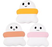 BETOOKY 3pcs Cartoon Powder Puff Makeup Powder Puff Ghost Shape Finger Strap Comfortable Makeup Not Easy to Change Color Latex Cloth for Women Shopping Outdoor Traveling