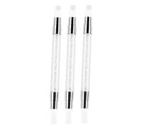 BETOOKY 3pcs Double Head Nail Silicone Brushes for Nail Art Painting Flowers and Making Patterns and Clay for Family