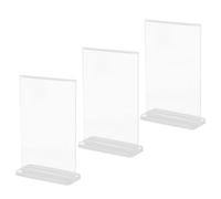 BETOOKY 3pcs Double-sided Acrylic Table Sign Holders A6 9x12.8cm Plastic Display Stands for Restaurant Menus, Bar Sign Display, Trade Show and Office Desk Use