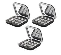 BETOOKY 3pcs Empty Magnetic Eyeshadow Palette with 12-grid Refillable Cosmetic Pans, Lightweight Matte Black Compact Organizer for Eyeshadow and Blush, for Vanity the Go