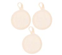 BETOOKY 3pcs Face Exfoliator Scrubber Pads for Facial Cleansing Hand Held Loofah Scrubber Beige Cotton and Linen Material Hangable Design Pore Cleansing Body Scrubbing Bathing