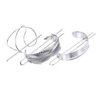 BETOOKY 3pcs Hair Cuff Bun Hair Stick Pin Alloy Creative Shape Embellish Easy Wearing Stylish Accessories for Ladies Ceremony Engagement