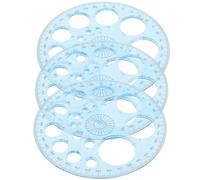 BETOOKY 3pcs Plastic Protractor Tool Set with Smooth Surface and High Precision, 360 Degree Multi-Angle Measuring Rulers for School Maths and Drafting