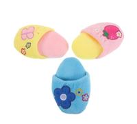BETOOKY 3pcs Plush Slipper Chew Set for Puppies with Interactive Squeaky Fun and Stable Safe Chewing, Soft Slipper Shaped Puppy for Indoor and Outdoor Play