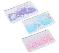 BETOOKY 3pcs PVC Zipper Storage Bags for Business Card and Crayons, Easy to Carry with Stable Joints, Assorted Colour, for Daily Work and Life Organising Loose-Leaf Books
