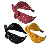 BETOOKY 3pcs Rabbit Ear Headbands for Women Comfortable Cloth Hair Bands Bowknot Design, Non-slip Wide Hairbands Suitable for Fancy Ball and Christmas