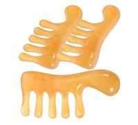 BETOOKY 3pcs Resin Scalp Massage Comb Set with Khaki Handles for Neck and Scalp, Comfortable Massage Experience and Prevent Static Damage, Portable Hair Styling Comb for Home Use