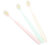 BETOOKY 3pcs Soft Toothbrushes Wide and Thin Brush Head Gentle Cleaning Plastic Bristles Assorted Color Adult Oral Care for Home and Daily Use