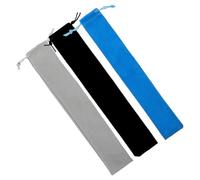 BETOOKY 3pcs Vertical Flute Storage Bag Suede Drawstring Pouch 37x6cm Portable Recorder Holder Case Music Instrument Carry Bag for Soprano Recorders in Grey, Blue, and Black