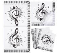 BETOOKY 40pcs Music Notes Disposable Square Napkins Party Paper Napkins Printed Paper Tissue for Holiday, Birthday, and Event Table Decorations