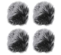 BETOOKY 4pcs Artificial Fur Microphone Windscreens Wind Muffs, Soft Mic Covers to Reduce Wind Noise and Protect from Scratching, for Live Streaming and Recording