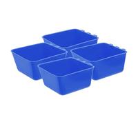 BETOOKY 4pcs Blue Pe Bird Feeding Cups Hanging Food Bowls for Parrot and Rabbit Cage, Easy Installation and Versatile Use Small Animal Feeders