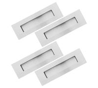 BETOOKY 4pcs Concealed Handles for Sliding Doors Stainless Steel Hidden Recessed Cup Door Handles Silver, Space-Saving Finger Pulls for Commercial Spaces and Offices