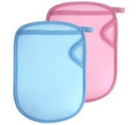 BETOOKY 4pcs Exfoliating Shower Gloves Bath Mitts Soft Skin-friendly Scrubbing Mitts Body Cleaning Tool for Gentle Bathing, Blue and Pink