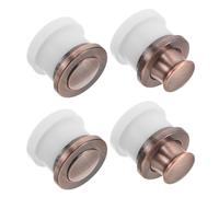 BETOOKY 4pcs Invisible Pull Cabinet Handles Round Zinc Alloy Embedded Concealed Spring Loaded Recessed Handles Minimalist Style for Living Room Cabinets and Sliding Doors
