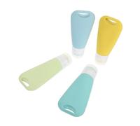 BETOOKY 4pcs Makeup Packing Bottles Silicone Squeeze Bottles 90ml Dispensing Toiletries Can Paste Labels Refillable for Packing Cosmetics Travel