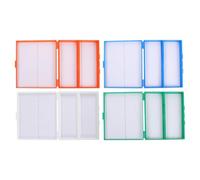 BETOOKY 4pcs Microscope Slide Storage Box Thickened Plastic Organizer with Secure Clasp Impact Resistant Specimen Holder for Biology Class and Scientific Research Fits Glass Slides