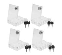 BETOOKY 4pcs Plastic Lockable Switch Guard Cover for Thermostat Controls and Wall-mounted Ac Panel, Tamper-resistant Protection with Key, Easy Cleaning Access, for Indoor Use