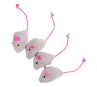BETOOKY 4pcs Plush Cat Mouse Toy Simulated Rat Chew Tease Kitten Interactive Indoor Pet Exercise Funny Toy for Cats Dogs