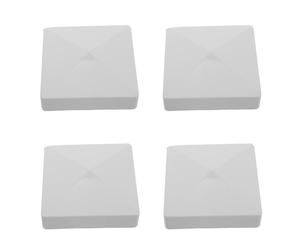 BETOOKY 4pcs Protective Post Caps Pyramid Decking Caps for Fence PVC Plastic Flat Top Structure Modern Elegant Decorative Finish Smooth Appearance Chic Decorative Elements for Patios