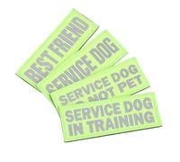 BETOOKY 4pcs Reflective Patch Pet Harness Patch Multi-Purpose Reflective Nylon Creative Design English Words Design for Special Occasions and Daily Wear Suitable for Pets and Dogs