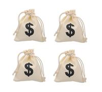 BETOOKY 4pcs Snack Drawstring Bag Drawstring Pouch Portable Canvas Storage Bags with Creative Letter Pattern Design for Party Use, for Mints and Wrapping