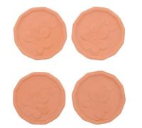 BETOOKY 4pcs Terracotta Bread Warmer Set with Porous Stoneware Material, Round Shape Multipurpose Bread Basket Supply for Prolonged Freshness and Party Table Warmer