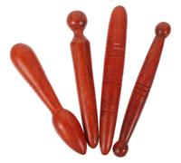 BETOOKY 4pcs Wooden Acupressure Massage Sticks Set for Back and Hand, Multi-Functional Smooth Round Wood Therapy Tools, for Home and Travel Relaxation