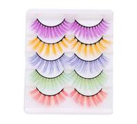 BETOOKY 5 Pairs Grafting Eyelashes Simulation Fur Fake Eyelashes Soft Chinlon Polyester Fiber Long Time Use Fashionable Natural Appearance Hooded Eyes Night out Party